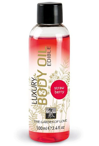 Съедобное массажное масло с ароматом клубники Shiatsu 66016