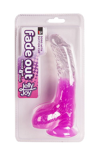 Фиолетовый фаллоимитатор с мошонкой, присоской и прозрачным стволом Dream Toys 21203 (20 см)