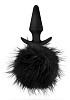 Силиконовая анальная пробка с чёрным заячьим хвостом Blush Novelties Bunny Tail Pom Plug BL-59215 (12,7 см)