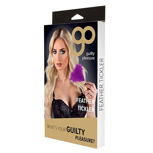 Фиолетовая метёлка-пуховка с круглым наконечником Blush Novelties FEATHER TICKLER 520119 (24 см)