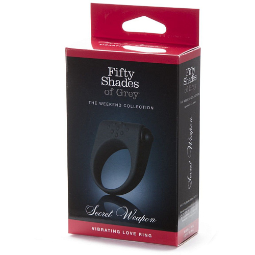 Серое эрекционное виброкольцо Fifty Shades of Grey Secret Weapon FS-59952