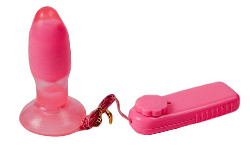 Розово-красная анальная пробка с вибрацией White Label 47012-1-MM (10 см)