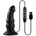 Чёрная анальная вибропробка, работающая от USB Dream Toys MENZSTUFF SPINDLE 10FUNCTION BUTT PLUG 21134