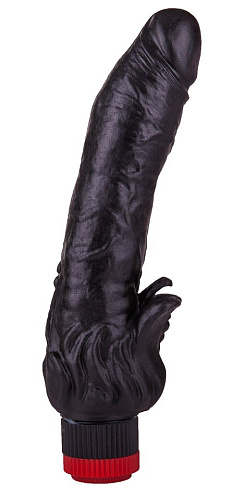 Чёрный вибратор с клиторальными лепестками LOVETOY (А-Полимер) 410200 (18,5 см)