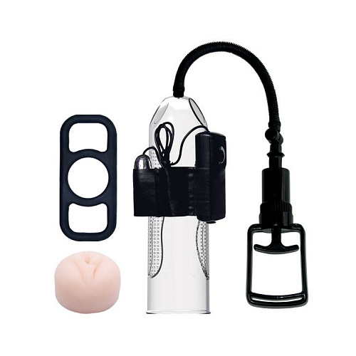 Прозрачная вакуумная помпа с вибрацией и аксессуарами Baile BM-010066C (24,5 см)