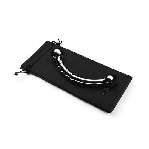 Серебристый изогнутый фаллоимитатор со спиралью Le Wand Bow LW-022 (17,8 см)