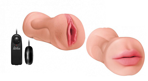 Двусторонний мастурбатор с вибропулей телесного цвета Lola toys Satisfaction Babylicious 2101-05lola