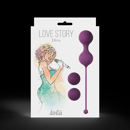 Набор фиолетовых вагинальных шариков Lola toys Love Story Diva 3012-03lola