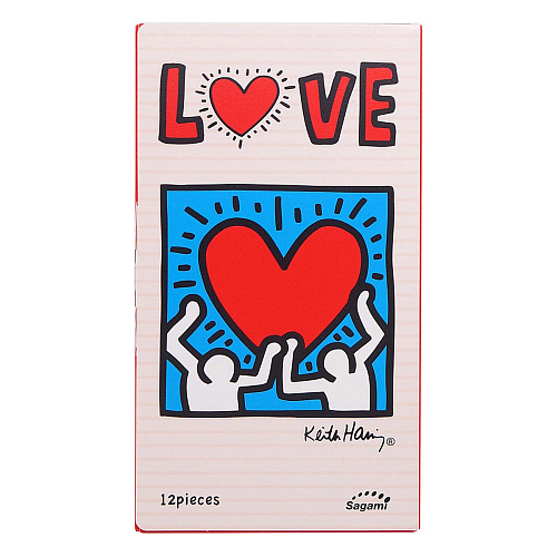 Презервативы телесного цвета Sagami LOVE Keith Haring №12 (12 шт)
