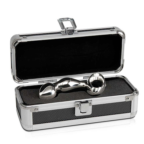Стальной анальный стимулятор в металлическом кейсе Pipedream METAL WORX PD2372-00 (10,8 см)