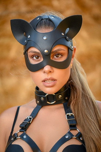 Эффектная маска кошки с ушками БДСМ арсенал Ladys Arsenal 68009ars