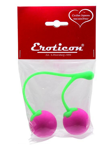 Ярко-розовые вагинальные шарики со смещённым центром тяжести Eroticon Sweet Cherry 30491
