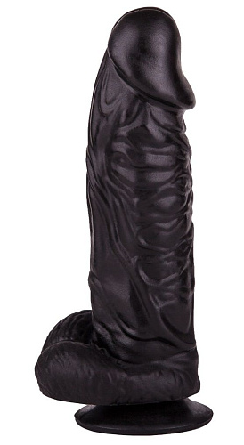 Большой чёрный фаллоимитатор на присоске LOVETOY (А-Полимер) 405500 (20,5 см)