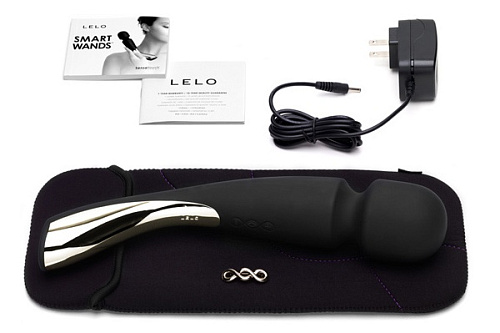Большой профессиональный массажёр черного цвета Lelo Smart Wand Large LEL8258