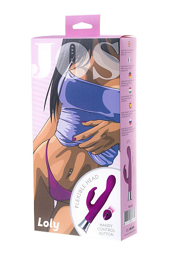 Фиолетовый вибратор с клиторальным стимулятором и гибкой головкой JOS LOLY 783012 (21,6 см)