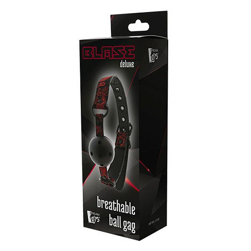 Чёрный кляп-шарик с отверстиями Dream Toys DELUXE BREATHABLE BALL GAG 21533