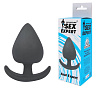Чёрная анальная пробка с широким основанием-дугой Bior toys Sex Expert SEM-55100 (9,5 см)