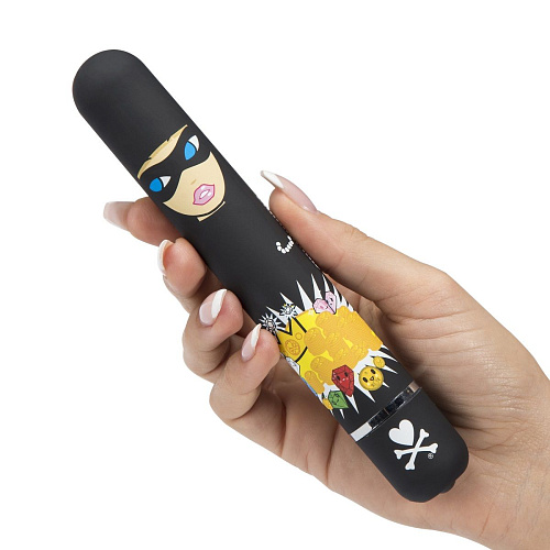 Чёрный вибратор Tokidoki CLASSIC VIBRATOR BLACK ROBBER WOMAN E27700 (18,4 см)