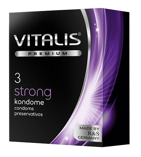 Прозорачные презервативы с утолщённой стенкой R S GmbH VITALIS PREMIUM №3 strong (3 шт)