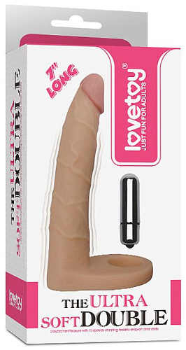 Телесная насадка-вибратор для двойного проникновения Lovetoy LV1133 (17 см)