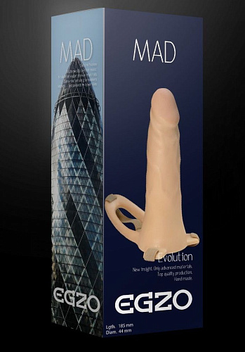 Телесный полый мужской страпон EGZO MAD FH010