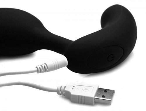 Чёрный стимулятор простаты XR Brands 10X P-Flexer Prostate Stimulating Anal Butt Plug AG250 (13,7 см)