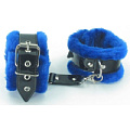 Оковы на ноги с синим мехом BDSM Light БДСМ арсенал 720003ars
