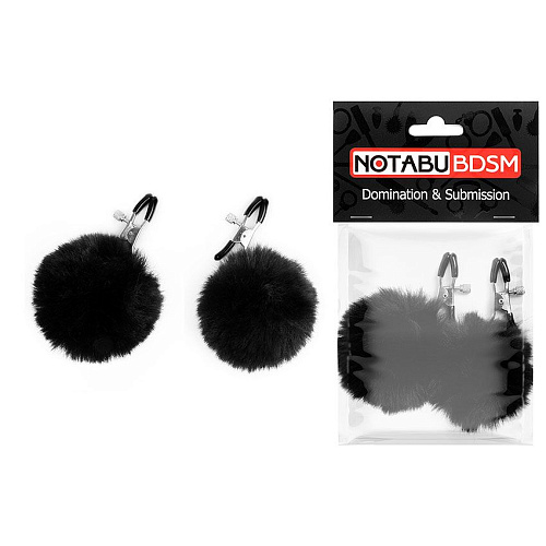 Зажимы для сосков с чёрным пушком Bior toys NTB-80608