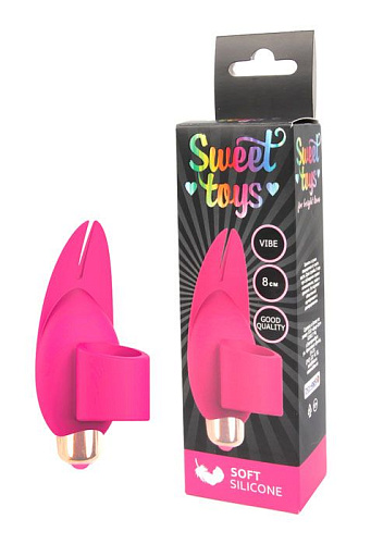 Розовый вибромассажёр с петелькой под палец Bior toys ST-40128-16 (8 см)