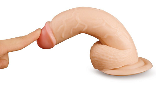 Телесный фаллоимитатор с присоской Brazzers DWS009 (20 см)