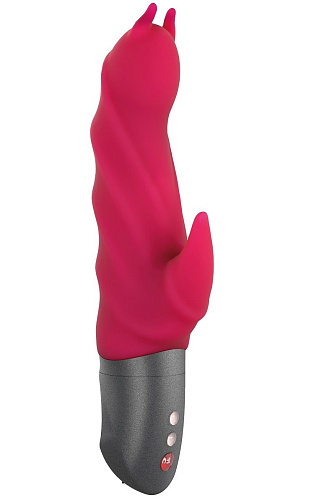 Малиновый вибратор с клиторальным отростком Fun Factory Darling Devil 07130 (20,5 см)