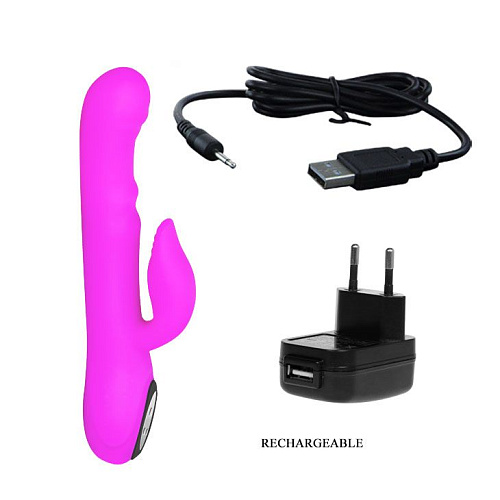 Перезаряжаемый лиловый вибратор с широкой головкой Baile Intimate BI-014123 (24 см)