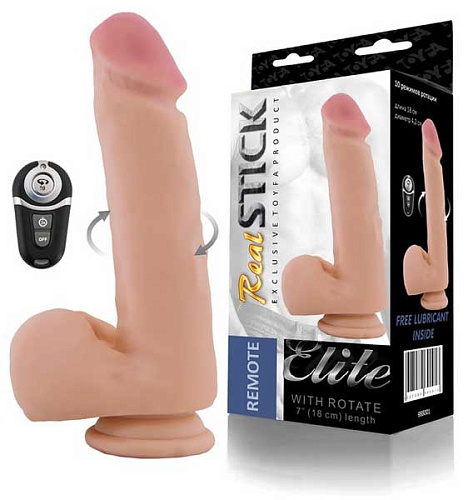 Перезаряжаемый ротатор с пультом ДУ телесного цвета ToyFa 988001 (18 см)