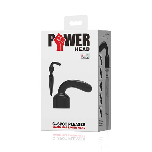 Чёрная насадка на массажёр для массажа G-точки Baile BI-014350