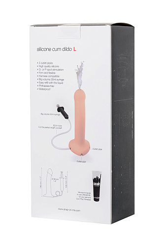 Телесный фаллос с имитацией эякуляции Strap-on-me Silicon Cum Dildo L 6013250 (19,6 см)