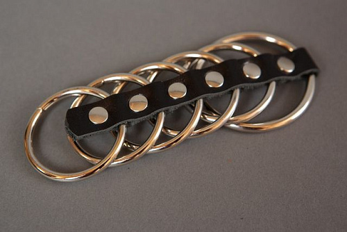 Сбруя на фаллос и мошонку из 6 колец Подиум Р920