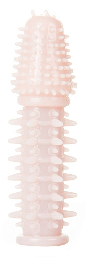 Телесная шипованная насадка на пенис с выпуклой головкой Shots Media BV SHT120SK