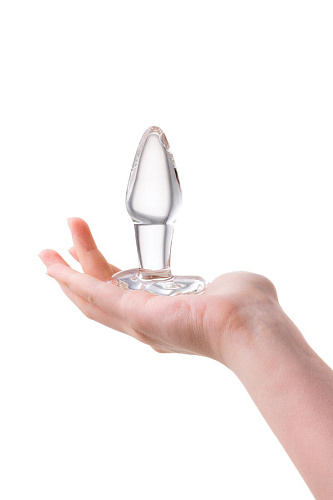 Стеклянная, прозрачная анальная втулка с ограничителем Sexus 912131 (10,5 см)