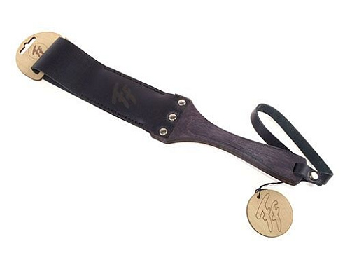 Чёрная кожаная шлёпалка петлеобразной формы Sitabella 4053-1 (36 см)