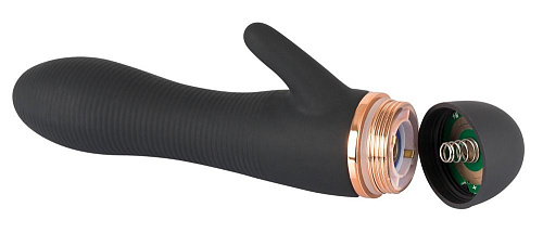 Чёрный вибратор с клиторальным стимулятором Orion Bendy Ripple 0592218 (16 см)