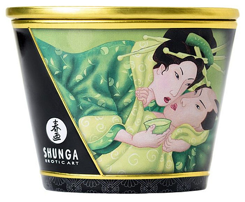 Массажная свеча с ароматом зелёного чая Shunga Exotic Green Tea  4511