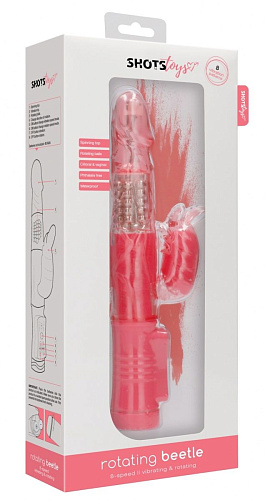 Розовый вибратор-кролик Shots Media BV Rotating Beetle SHTO005PNK (22 см)