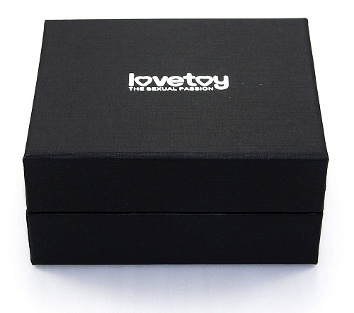 Гладкая чёрная втулка с розовым кристаллом-сердечком Lovetoy RO-BH06 (7,6 см)