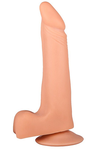Телесный фаллоимитатор-реалистик с мошонкой на присоске LOVETOY (А-Полимер) 105000 (17,8 см)