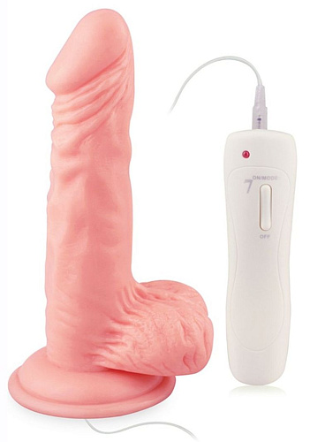 Телесный вибратор Howells 7 Vibrating Dong with Vibrating Balls 84014-flesh (16 см)