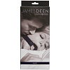 Чёрный кляп с кольцом на синем ремешке Doc Johnson James Deen Black Blue 8125-06-BX