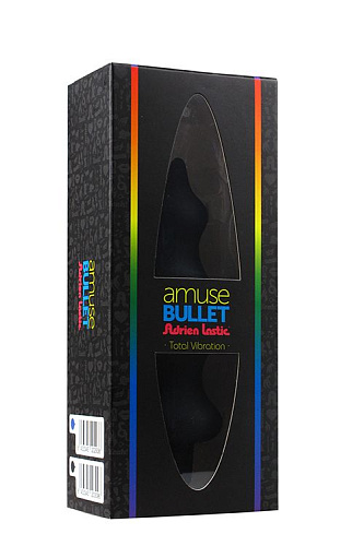 Чёрная анальная виброёлочка Adrien Lastic BULLET AMUSE 20309 (12 см)
