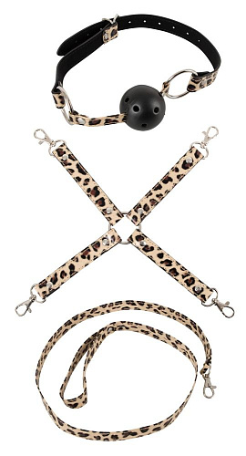 Эротическая игра с аксессуарами в чёрном и леопардовом цветах Orion Master Slave 07003630000