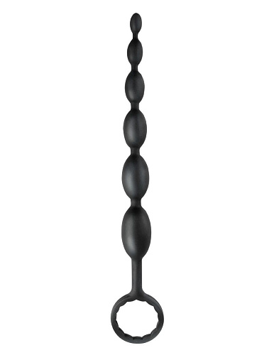 Чёрная анальная ёлочка из силикона Pipedream First-Time Fun Beads PD4649-23 (25,3 см)