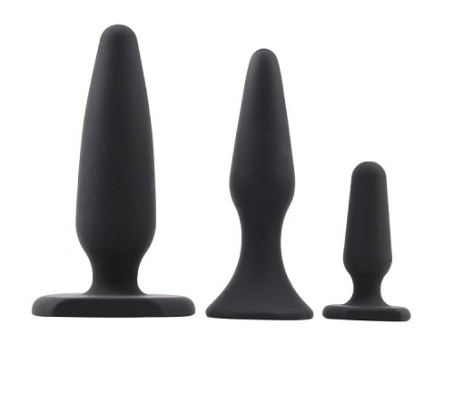 Набор из 3 чёрных анальных пробок Chisa Anal Traimer Kit CN-101257842